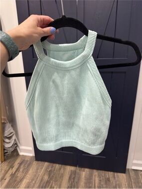 Real Good Aerie Women’s Ribbed Halter Tank Top - Mint